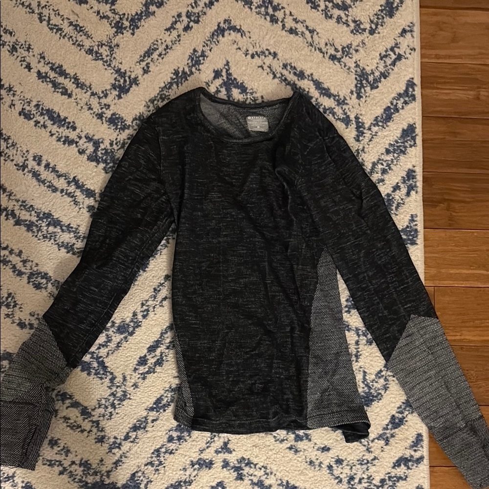 Athleta Black and Gray Long Sleeve Top